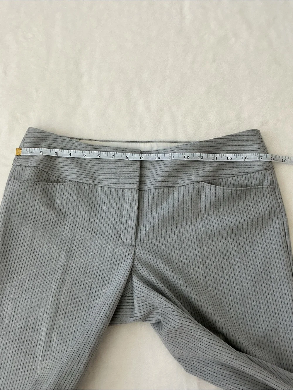 Express Gray Ribbed Boot-Cut Pants - Picture 6 of 7